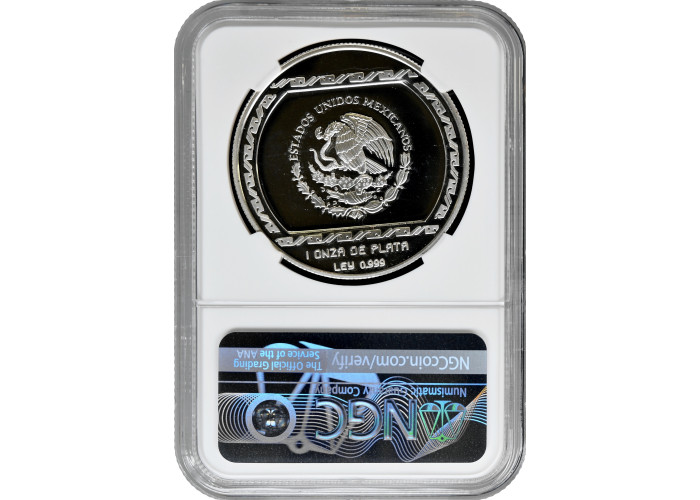 Mexico 5 pesos 1993, NGC PF66 UC, "Veracruz - Carita Sonriente (Smiling face)"