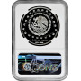 Mexico 5 pesos 1998 Mo, NGC PF68 UC, "Tolteca - Serpiente Con Craneo" silver