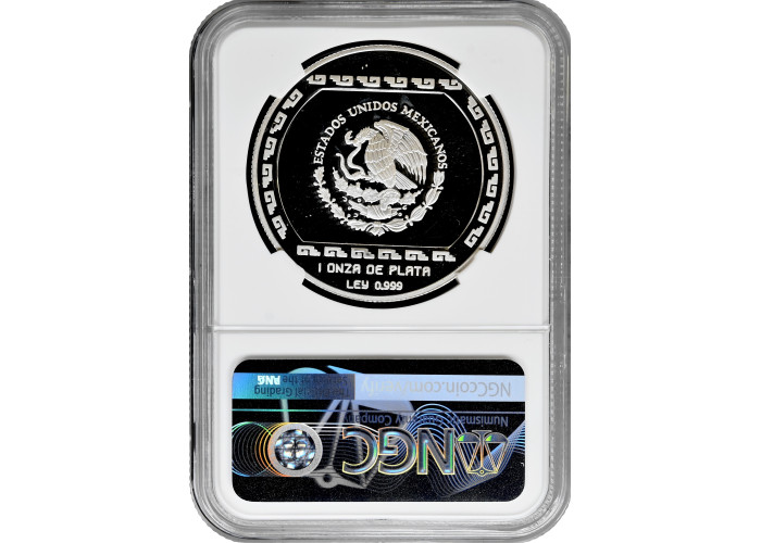 Mexico 5 pesos 1993 Mo, NGC PF66 UC, "Veracruz - Anciano Con Brasero"