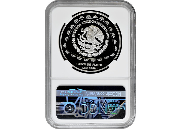 Mexico 5 pesos 1998 Mo, NGC PF68 UC, "Pre-Columbian Toltec - Sacerdote"