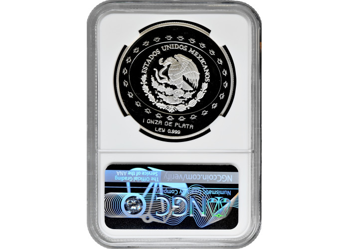 Mexico 5 pesos 1997, NGC PF66 UC, "Teotihuacan - Mascara" silver coin