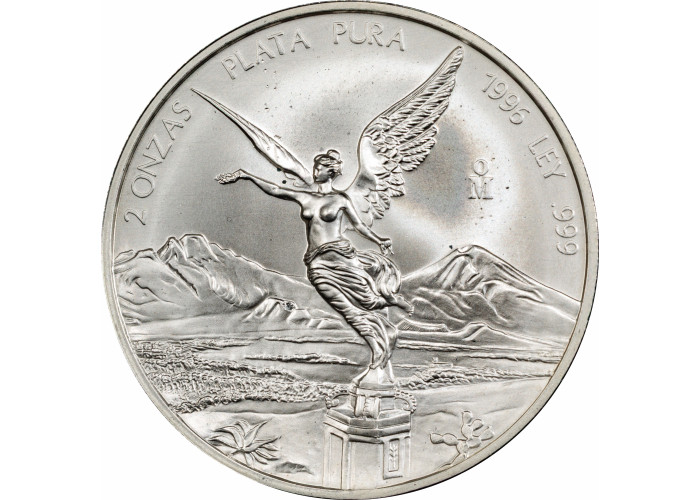 Mexico 2 onza 1996 Mo, PCGS MS67, "Silver Bullion Coinage "Libertad"