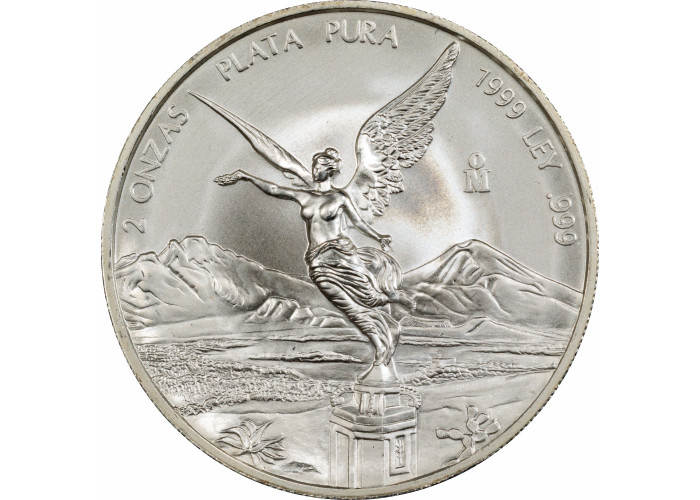 Mexico 2 onza 1999 Mo, PCGS MS69, "Silver Bullion Coinage "Libertad" Top Pop