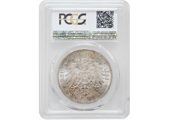 Prussia 5 mark 1901 A, PCGS MS64+, "200th Anniversary - Kingdom of Prussia"