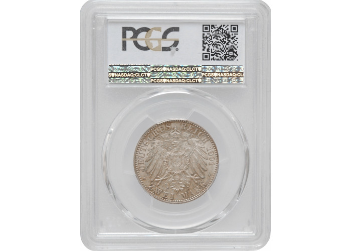 Пруссия 2 марки 1901 г. A, PCGS MS66, "200 лет Пруссии"
