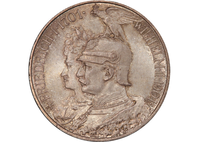 Пруссия 2 марки 1901 г. A, PCGS MS66, "200 лет Пруссии"