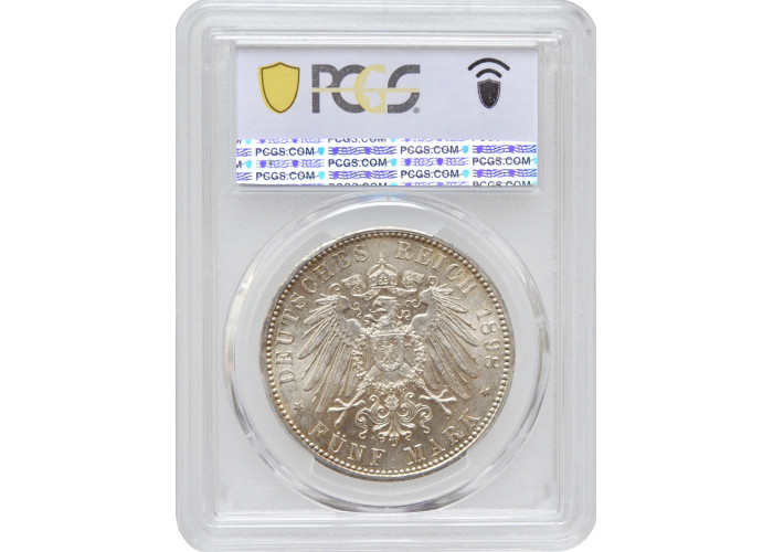 Bavaria 5 mark 1898 D, PCGS MS64, "King Otto I (1886 - 1913)" silver coin