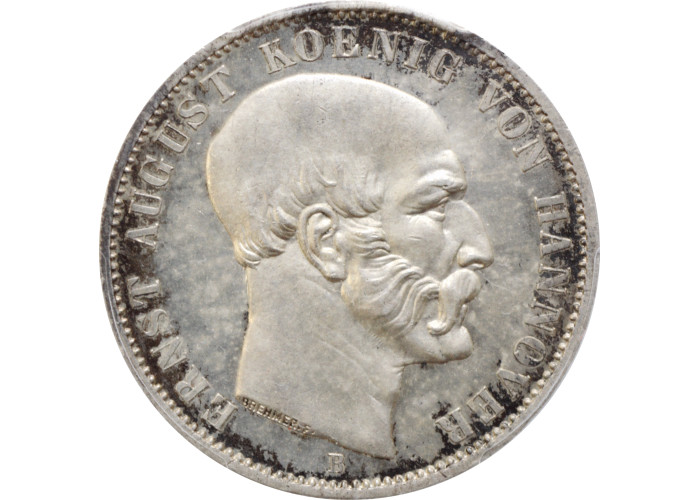Hannover 1 thaler 1848 B, PCGS MS63, "King Ernest Augustus I (1837 - 1851)"