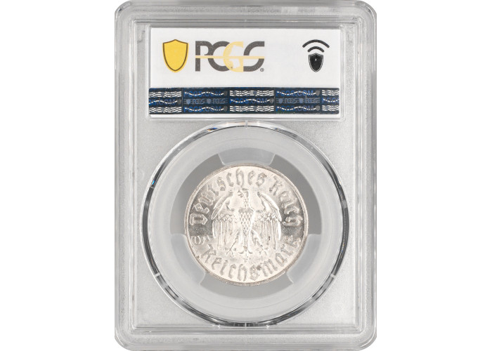 Germany - Third Reich 5 reichsmark 1933 F, PCGS MS63, "450th Ann. Martin Luther"