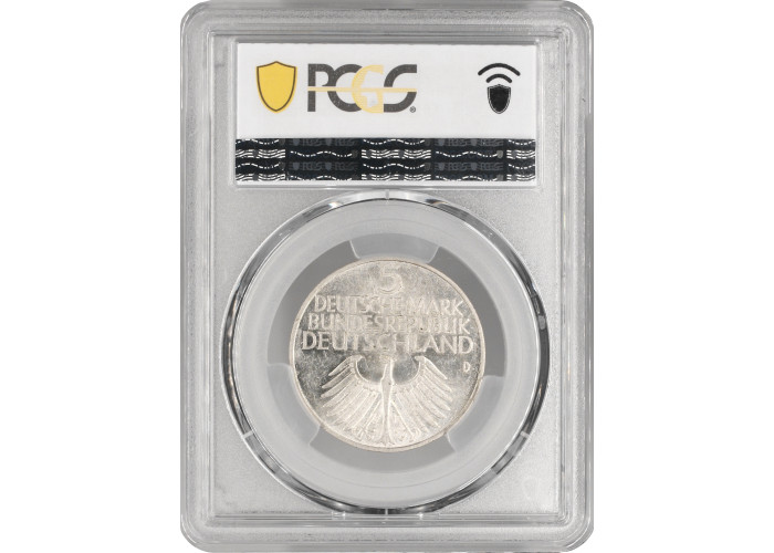 Germany - FRG 5 mark 1952 D, PCGS AU58, "100th Anniversary - Nurnberg Museum"