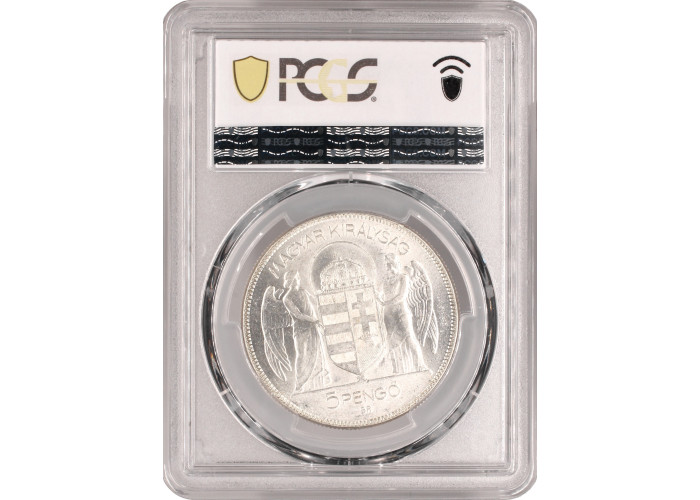 Hungary 5 pengo 1930 BP, PCGS MS61, "Admiral Miklos Horthy" silver coin