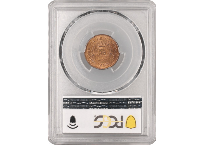 Guatemala 1 centavo 1925, PCGS MS63 RB, "Republic of Guatemala (1925 - 1948)"