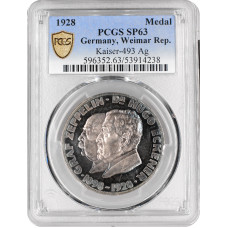 Weimar Republic silver medal 1928, PSGS SP63, "Zeppelin World Tour" KAISER-493