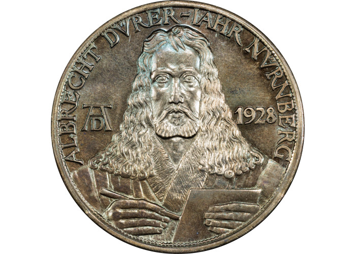 Weimar Republic silver medal 1928, PSGS SP66, "Albrecht Durer" Top Pop