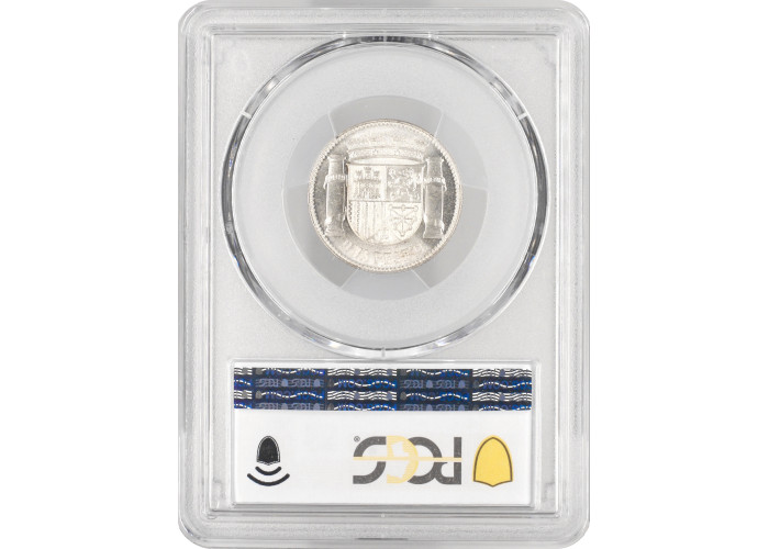 Spain 1 peseta 1933 (34), PCGS MS63, "Second Republic (1931 - 1939)" silver coin