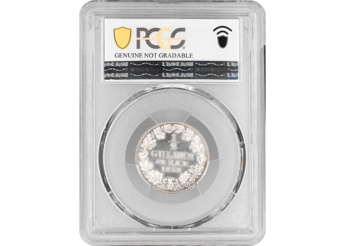 Prussia 1/2 gulden 1852 A, PCGS UNC Det, "King Frederick William IV (1840-1861)"