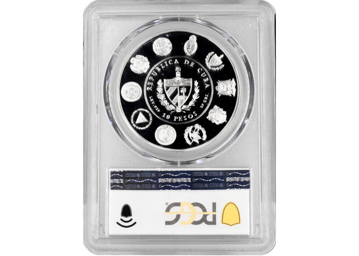 Cuba 10 pesos 2002, PCGS PR69 DCAM, "Ibero-America - Santisima Trinidad" silver coin