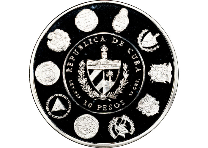 Cuba 10 pesos 2002, PCGS PR69 DCAM, "Ibero-America - Santisima Trinidad" silver coin