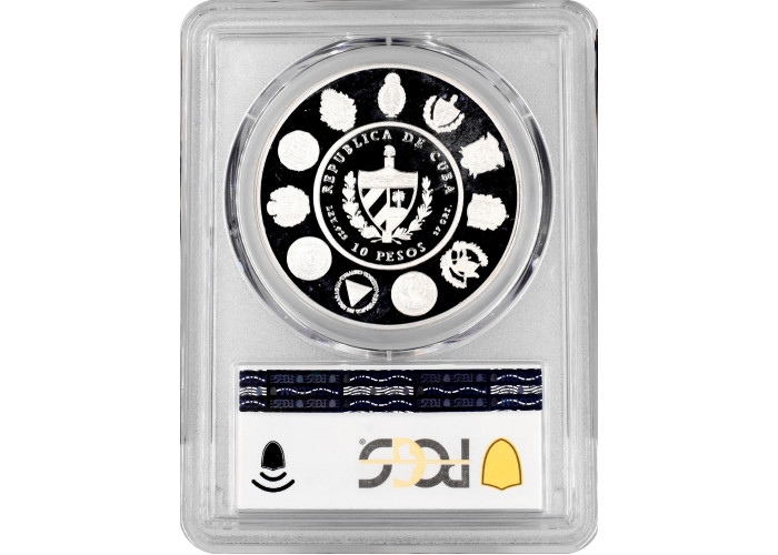 Cuba 10 pesos 2000, PCGS PR67 DCAM, "Ibero-America - Man and Horse" silver coin