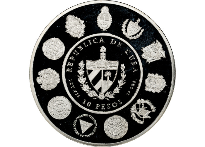 Cuba 10 pesos 2000, PCGS PR67 DCAM, "Ibero-America - Man and Horse" silver coin