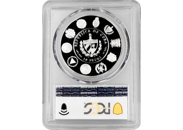 Cuba 10 pesos 2005, PCGS PR69 DCAM, "Ibero-America - Muralla de la Habana" silver coin