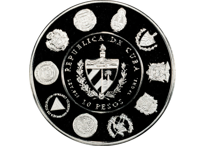 Cuba 10 pesos 2005, PCGS PR69 DCAM, "Ibero-America - Muralla de la Habana" silver coin