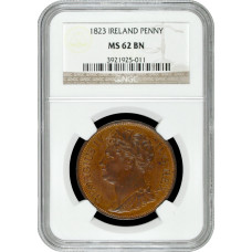 Irland 1 Penny 1823, NGC MS62 BN, "König Georg IV. (1820 - 1830)"