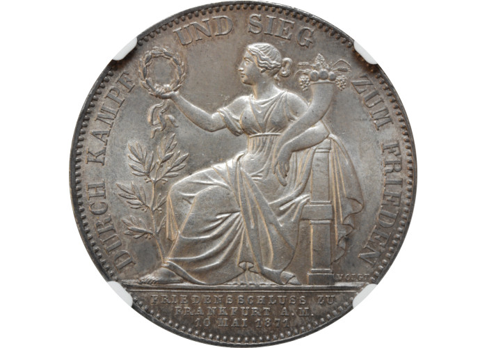 Bavaria 1 thaler 1871, NGC MS64, "Germany Victory in Franco-Prussian War"