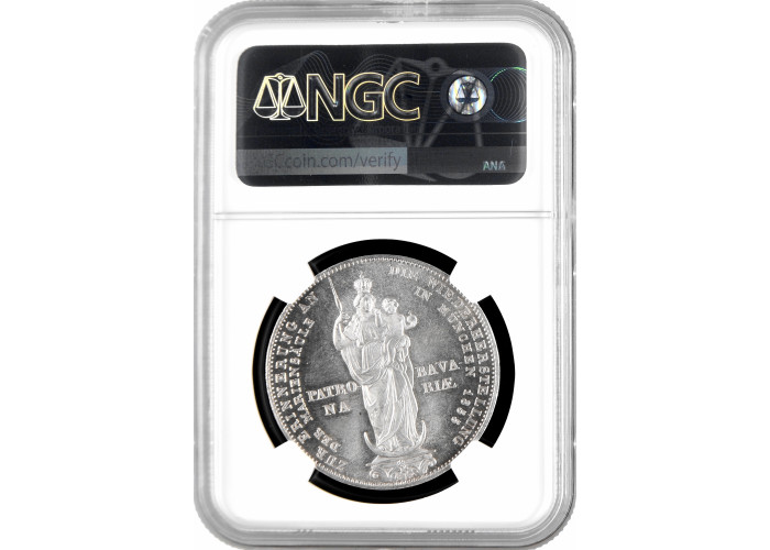 Bavaria 2 gulden 1855, NGC MS66, "Restoration of Madonna Column" Top Pop
