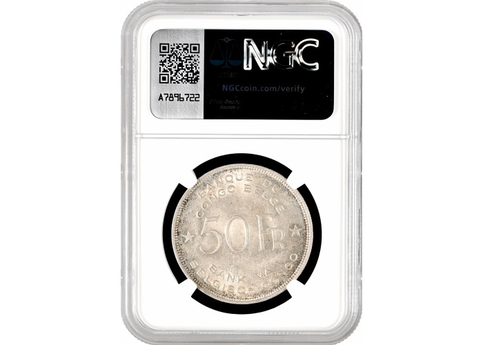 Belgian Congo 50 francs 1944, NGC MS61, "Belgian colony (1909 - 1949)" silver