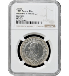Austria 1/2 thaler 1625 (1975), NGC MS65 RESTRIKE, "Ferdinand II (1619 - 1637)" Top Pop