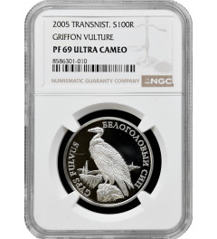 Transnistria 100 roubles 2005, NGC PF69 UC, "Fauna - Griffon Vulture" silver