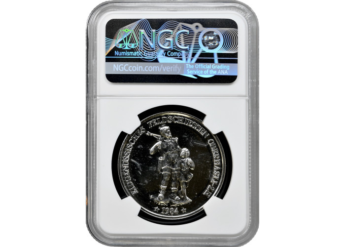 Switzerland 50 francs 1984, NGC MS64, "Oberhasli Shooting Festival" silver coin