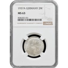 Germany - Third Reich 2 reichsmark 1937 A, NGC MS63, "Nazi Germany (1933-1945)"