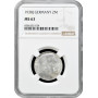 Germany - Third Reich 2 reichsmark 1938 J, NGC MS63, "Nazi Germany (1933-1945)"