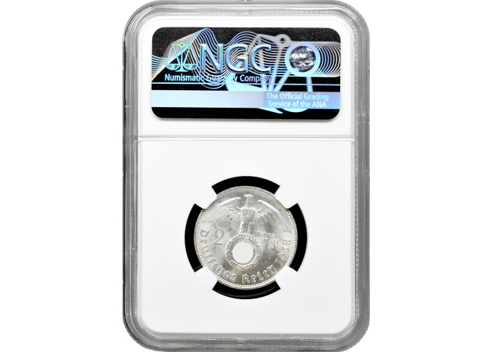 Germany - Third Reich 2 reichsmark 1938 J, NGC MS63, "Nazi Germany (1933-1945)"