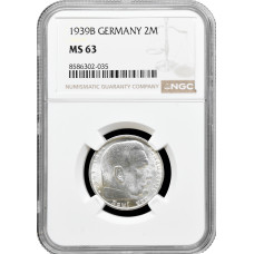 Germany - Third Reich 2 reichsmark 1939 B, NGC MS63, "Nazi Germany (1933-1945)"
