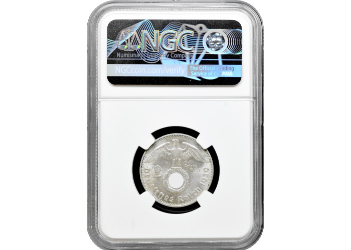 Germany - Third Reich 2 reichsmark 1939 J, NGC MS62, "Nazi Germany (1933-1945)"