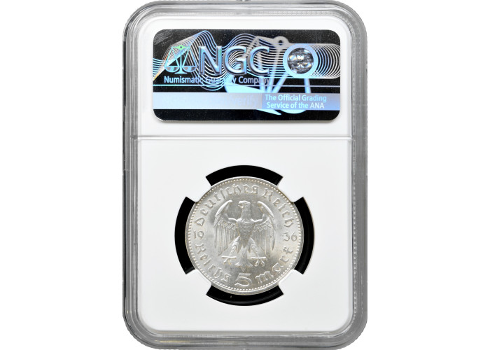 Germany - Third Reich 5 reichsmark 1936 A, NGC MS62, "Nazi Germany (1933-1945)"
