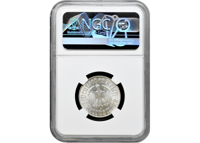 Germany - Third Reich 2 reichsmark 1933 D, NGC MS63, "450th An. - Martin Luther"