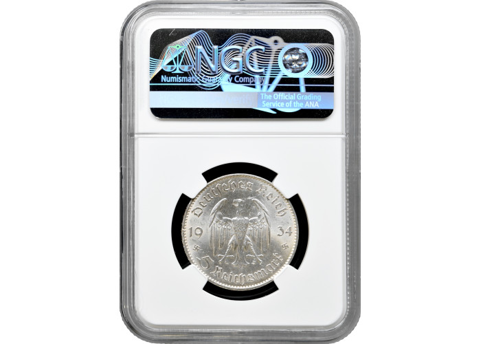 Germany - Third Reich 5 reichsmark 1934 F, NGC MS63, "Potsdam Garrison Church"