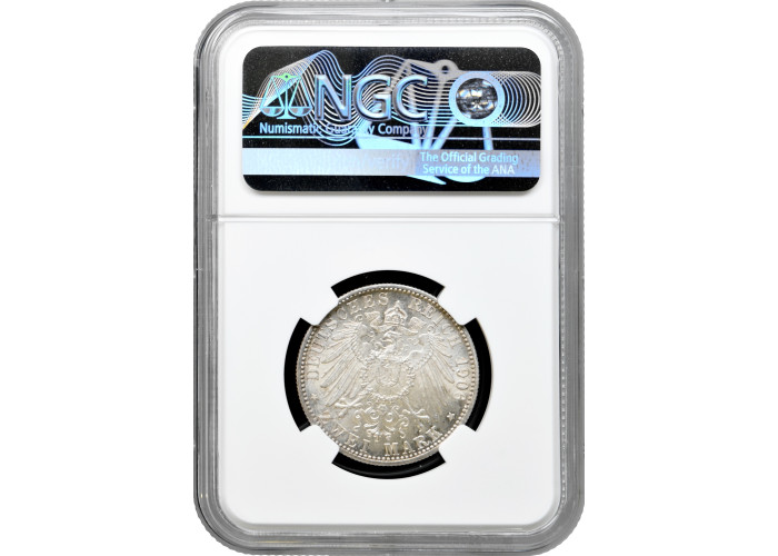 Baden 2 mark 1906, NGC MS65, "50th Anniv. - Wedding of Frederick I & Louise"