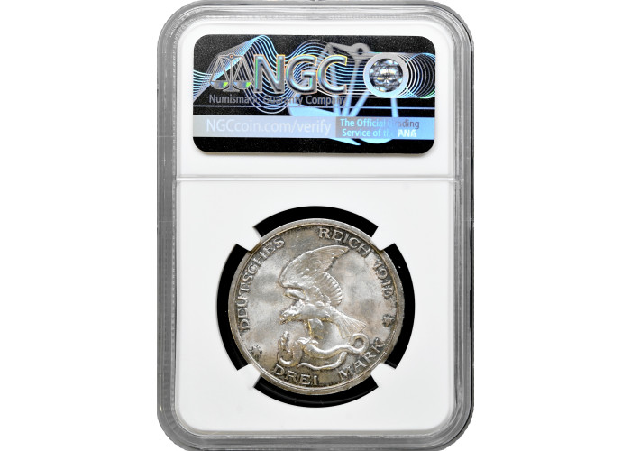 Prussia 3 mark 1913 A, NGC MS64, "Declaration of the War against France"