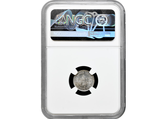 Пруссия 1/2 гроша 1872 г. A, NGC MS64, "Император Вильгельм I (1861 - 1888)"