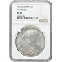 Frankfurt 2 thaler 1861, NGC MS61, "Free City of Frankfurt (1807 - 1866)"
