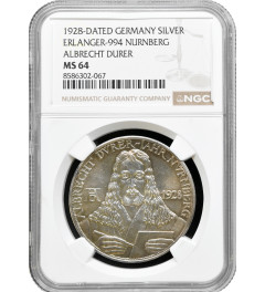 Weimar Republic silver medal 1928, NGC MS64, "Albrecht Durer"