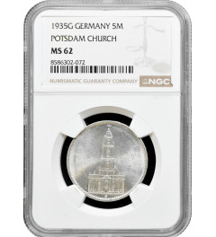 Germany - Third Reich 5 reichsmark 1935 G, NGC MS62, "Potsdam Garrison Church"