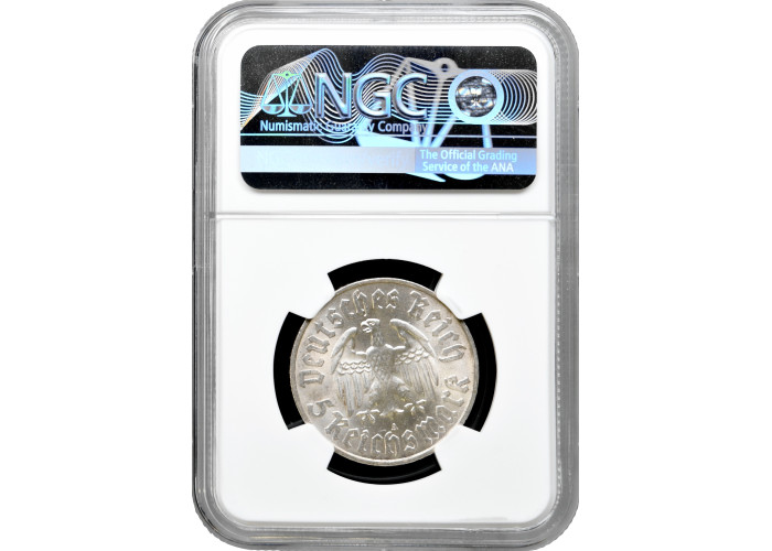 Germany - Third Reich 5 reichsmark 1933 A, NGC MS64, "450th An. - Martin Luther"