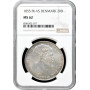 Denmark 2 rigsdaler 1855 VS, NGC MS62, "King Frederick VII (1848 - 1863)"