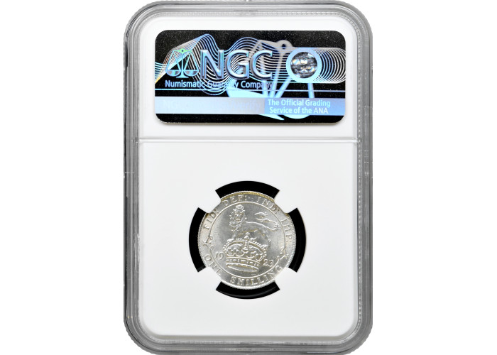 Great Britain 1 shilling 1923, NGC MS62, "King George V (1910 - 1936)" silver